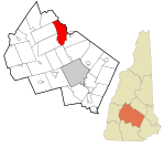 Merrimack County New Hampshire incorporated and unincorporated areas Franklin highlighted